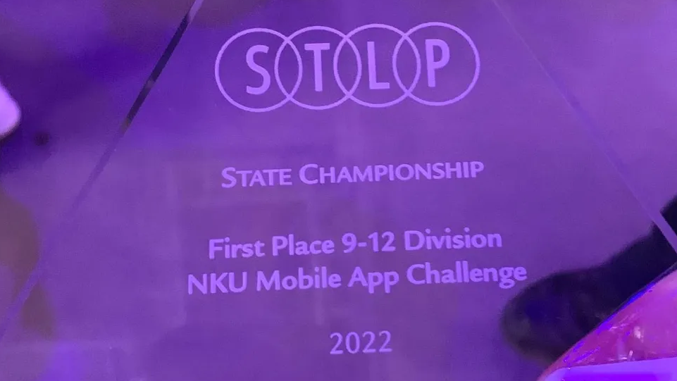 close up of my first place award